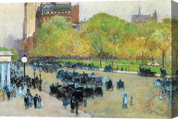 Childe Hassam Spring Morning in The Heart of Manhattan Stretched Canvas Painting / Canvas Art