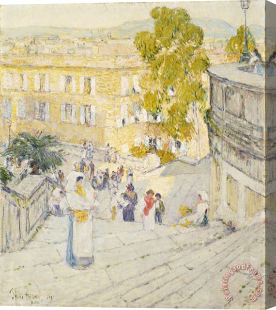 Childe Hassam The Spanish Steps Of Rome Stretched Canvas Painting / Canvas Art