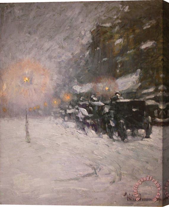 Childe Hassam Winter, Midnight Stretched Canvas Print / Canvas Art