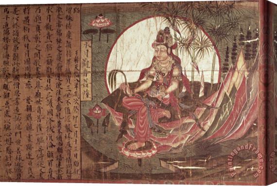 Chinese School Kuanyin Goddess of Compassion Stretched Canvas Painting / Canvas Art