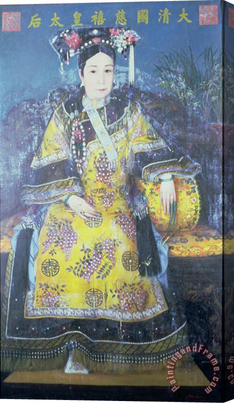 Chinese School Portrait of the Empress Dowager Cixi Stretched Canvas Print / Canvas Art