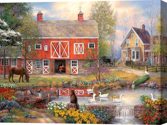Chuck Pinson Reflections On Country Living Stretched Canvas Print / Canvas Art