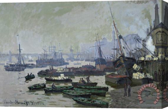 Claude Monet Boats in the Pool of London Stretched Canvas Print / Canvas Art
