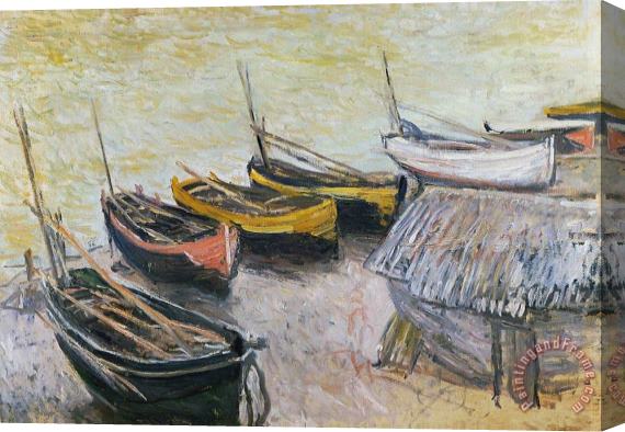 Claude Monet Boats on the Beach Stretched Canvas Print / Canvas Art