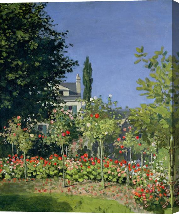 Claude Monet Flowering Garden at Sainte-Adresse Stretched Canvas Painting / Canvas Art