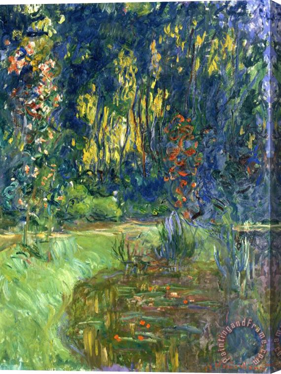 Claude Monet Garden Of Giverny Stretched Canvas Painting / Canvas Art