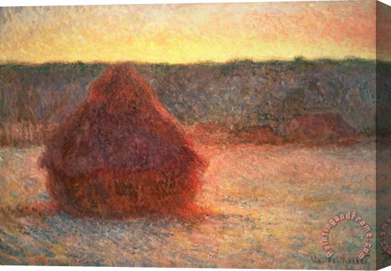 Claude Monet Haystacks at Sunset Stretched Canvas Painting / Canvas Art