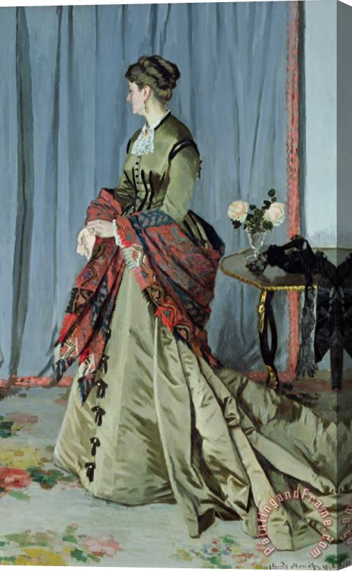 Claude Monet Portrait of Madame Louis Joachim Gaudibert Stretched Canvas Painting / Canvas Art