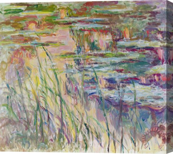 Claude Monet Reflections On The Water Stretched Canvas Print / Canvas Art