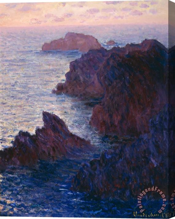Claude Monet Rocks at Bell Ile Stretched Canvas Painting / Canvas Art
