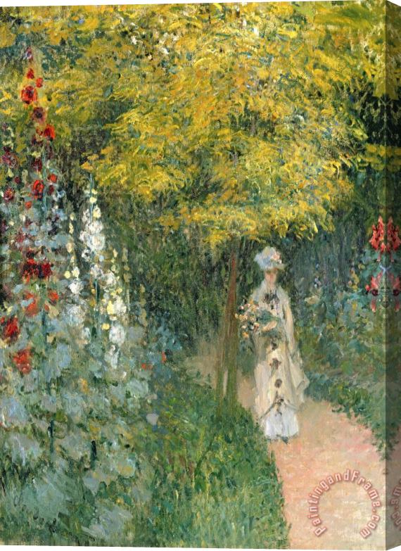 Claude Monet Rose Garden Stretched Canvas Painting / Canvas Art