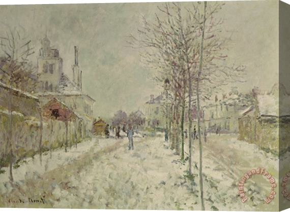 Claude Monet Snow Effect Stretched Canvas Print / Canvas Art