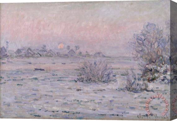 Claude Monet Snowy Landscape at Twilight Stretched Canvas Painting / Canvas Art
