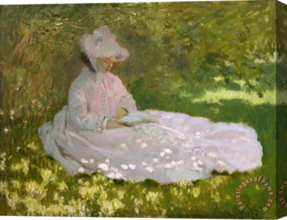Claude Monet Springtime Stretched Canvas Painting / Canvas Art