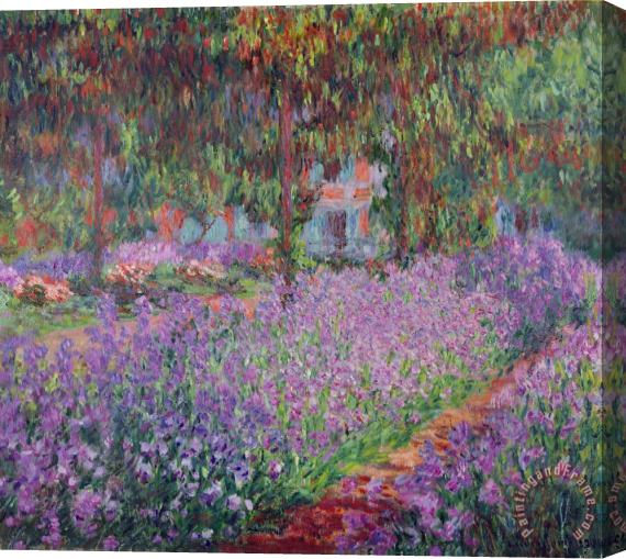 Claude Monet The Artists Garden at Giverny Stretched Canvas Painting / Canvas Art