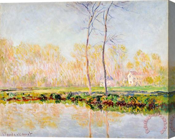 Claude Monet The Banks of the River Epte at Giverny Stretched Canvas Painting / Canvas Art