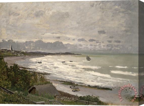 Claude Monet The Beach at Sainte Adresse Stretched Canvas Print / Canvas Art