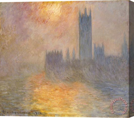 Claude Monet The Houses of Parliament at Sunset Stretched Canvas Painting / Canvas Art