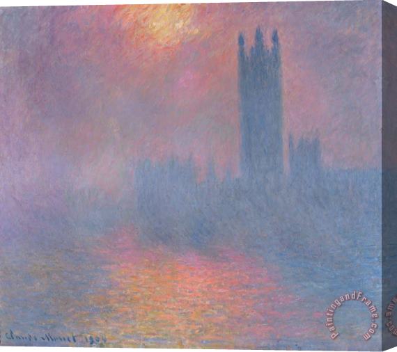 Claude Monet The Houses of Parliament London Stretched Canvas Print / Canvas Art