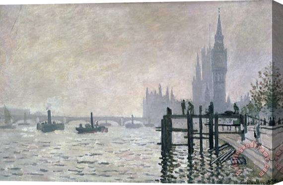 Claude Monet The Thames below Westminster Stretched Canvas Print / Canvas Art