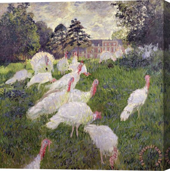 Claude Monet The Turkeys at the Chateau de Rottembourg Stretched Canvas Painting / Canvas Art