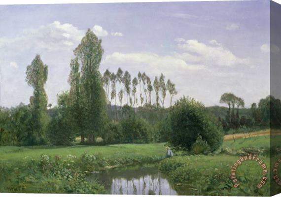 Claude Monet View at Rouelles Stretched Canvas Painting / Canvas Art