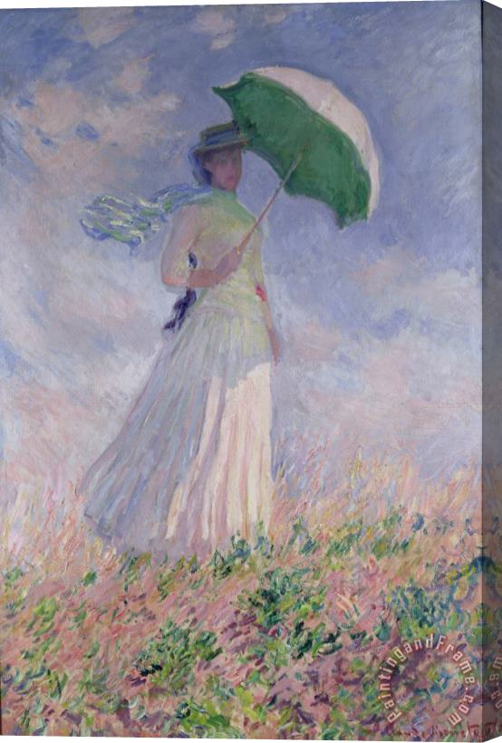 Claude Monet Woman with a Parasol turned to the Right Stretched Canvas Painting / Canvas Art