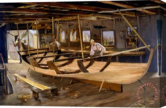 Clement Nye Swift Leonard's Boat Shop Stretched Canvas Print / Canvas Art