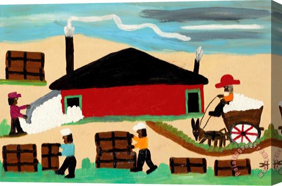 Clementine Hunter The Cotton Gin, 1965 Stretched Canvas Print / Canvas Art