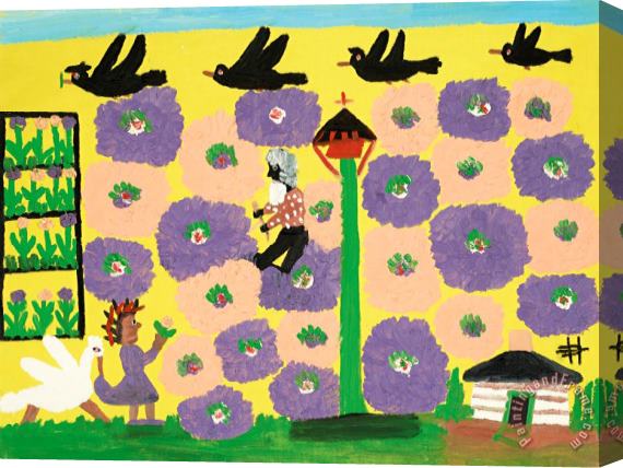 Clementine Hunter Uncle Tom in The Garden, 1979 Stretched Canvas Painting / Canvas Art
