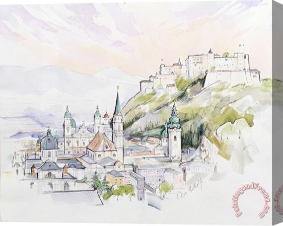 Clive Metcalfe Salzburg Sunrise Stretched Canvas Painting / Canvas Art