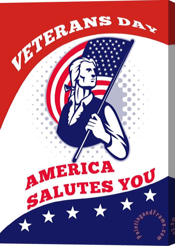 Collection 10 American Patriot Veterans Day Poster Greeting Card Stretched Canvas Painting / Canvas Art