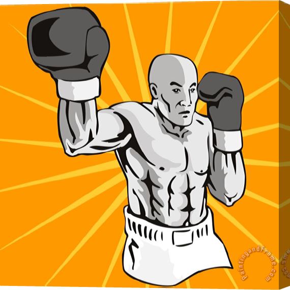 Collection 10 Boxer Boxing Knockout Punch Retro Stretched Canvas Painting / Canvas Art