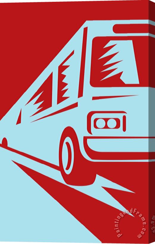 Collection 10 Coach Bus Coming Up Stretched Canvas Print / Canvas Art