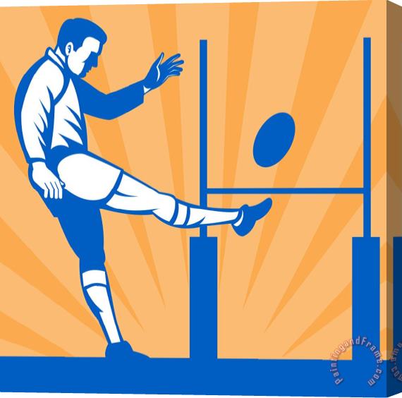 Collection 10 Rugby Goal Kick Stretched Canvas Painting / Canvas Art
