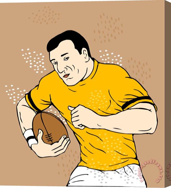 Collection 10 Rugby Player Runningwith The Ball Stretched Canvas Painting / Canvas Art
