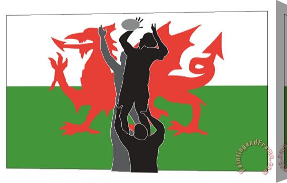Collection 10 Rugby Wales Stretched Canvas Print / Canvas Art