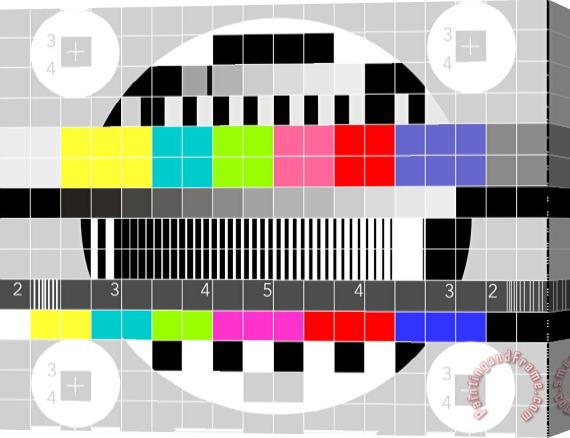 Collection 10 TV multicolor signal test pattern Stretched Canvas Painting / Canvas Art
