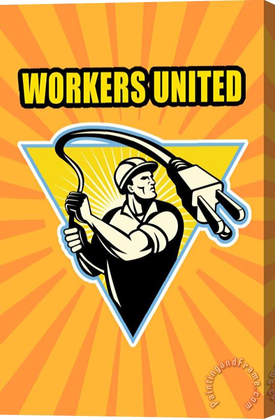 Collection 10 Worker United Stretched Canvas Painting / Canvas Art