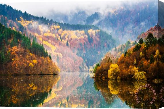 Collection 12 Autumn Lake Stretched Canvas Print / Canvas Art