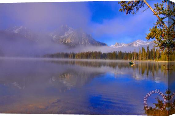 Collection 14 Misty Morning on a Canoe Stretched Canvas Print / Canvas Art