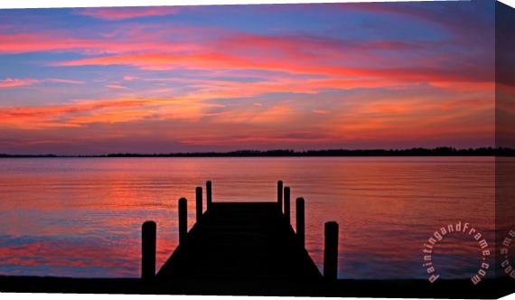 Collection 14 Sunset Dock Stretched Canvas Painting / Canvas Art