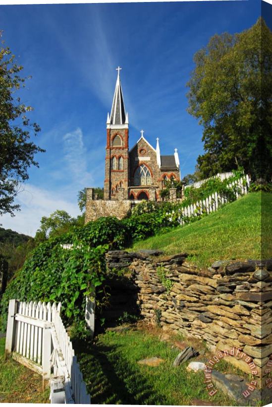 Collection 3 Historic Stone Church Harper's Ferry Stretched Canvas Print / Canvas Art