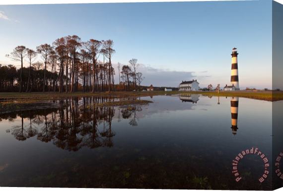 Collection 3 OBX Bodie Island Lighthouse Reflected Stretched Canvas Print / Canvas Art