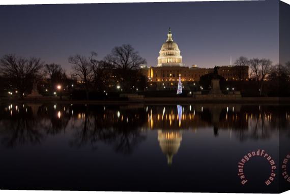 Collection 3 Washington DC US Capitol Christmas Stretched Canvas Painting / Canvas Art