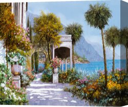 Bellano on Lake Como Canvas Prints - Lake Como-la passeggiata al lago by Collection 7