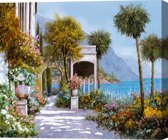 Collection 7 Lake Como-la passeggiata al lago Stretched Canvas Painting / Canvas Art