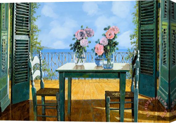Collection 7 Le Rose E Il Balcone Stretched Canvas Painting / Canvas Art