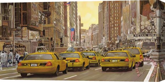 Collection 7 taxi a New York Stretched Canvas Print / Canvas Art