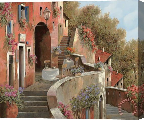 Collection 7 Un Caffe Al Fresco Sulla Salita Stretched Canvas Painting / Canvas Art